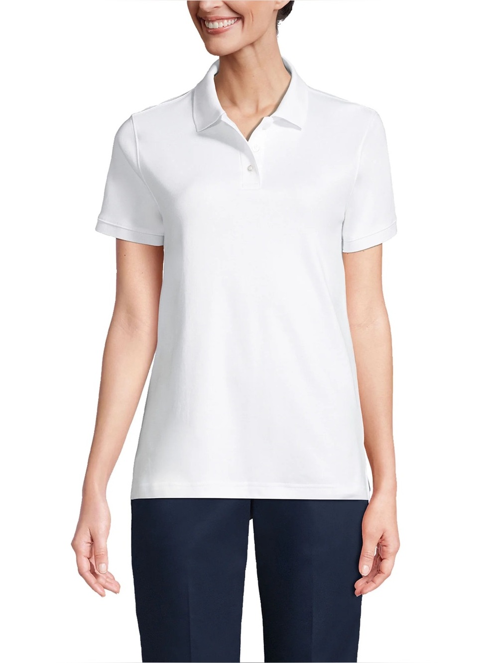 Off White Vintage Lands End Polo